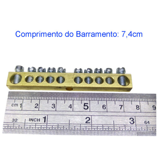 Barramento Universal Neutro ou Terra com 10 Furos para Painel Quadro Elétrico - Image 6