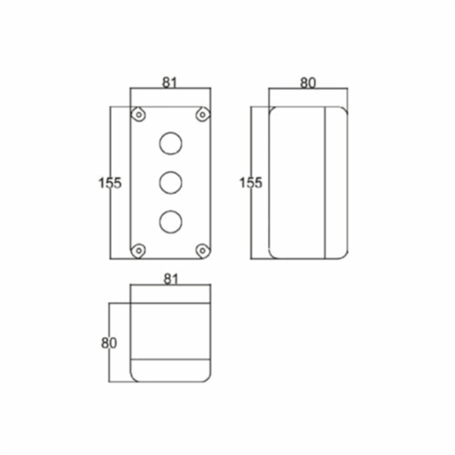 Caixa para Botoeira Interruptor Botão Led Vazia com 3 Furos 22mm de Sobrepor - Image 3