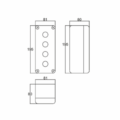 Caixa para Botoeira Interruptor Botão Led Vazia com 4 Furos 22mm de Sobrepor - Image 3